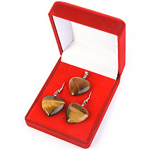 Tiger eye of heart jewelery gift set