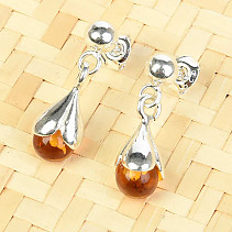 Amber Earrings with Ag 925/1000 Ball