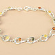 Silver bracelet with amber mix Ag 925/1000 19cm