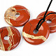 Donut jasper red with 40mm leather texture