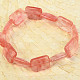 Pink quartz bracelet rectangles cut