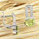 Silver earrings with olivine and zircons Ag 925/1000 4.7g