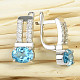 Blue topaz and zircons ladies earrings Ag 925/1000