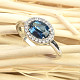 Kyanite disten and zircons silver ring Ag 925/1000 2.4g size 56