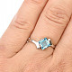 Prsten topaz swiss blue kosočtverec Ag 925/1000+Rh