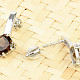 Smoky earrings 7x7mm Ag 925/1000 + Rh