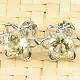 Lemon quartz earrings flower Ag 925/1000 + Rh