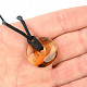 Amber donut leather pendant (approx. 21mm)