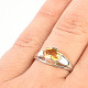 Oválný citrín prsten brus Ag 925/1000 stříbro
