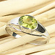 Oval olivine ring cut Ag 925/1000 silver