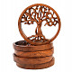 Tree of life with leaves wood carved relief 15cm
