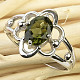 Vltavínový prsten květ standard brus Ag 925/1000