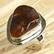 Fire agate silver ring Ag 925/1000 8.0g size 56