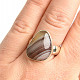 Agate ring irregular shape size 56 Ag 925/1000 8.6g