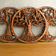 Carved wood relief tree of life with leaves 30 cm