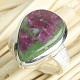 Ruby ring in zoisite size 55 Ag 925/1000 11.3g