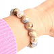 Chalcedony + jasper bead bracelet 12mm