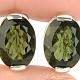 Moldavite earrings large oval standard cut 15x11mm Ag 925/1000 + Rh