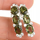 Moldavite earrings trio with zircons Ag 925/1000 + Rh
