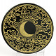 Zrcadlo obsidián měsíční vzor zlatý cca 10,5cm