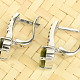 Stud earrings and garnets standard cut 8x6mm Ag 925/1000 +Rh