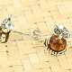 Earrings amber owl Ag 925/1000