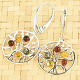 Tree of life amber earrings Ag 925/1000