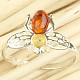Amber ring honey bee Ag 925/1000