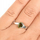 Ring with moldavite oval 7 x 6 mm grinding standard Ag 925/1000