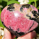Smooth rhodonite heart from Madagascar 277g