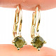 Earrings with vltavine round standard cut gold Au 585/1000 14K 1.70g