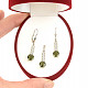 Jewelry set with vltavine and zircons Ag 925/1000 + Rh