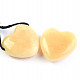 Heart pendant 2.5 cm on the leather yellow Calcite