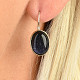 Avanturin synthetic tm. 14x10mm oval earrings Ag