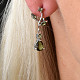Moldavite earrings 6x8mm tickets Ag Rh