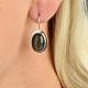 Obsidian silver earrings with oval flange Ag 925/1000