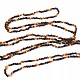 Jantarový náhrdelník tmavý drobné kamínky 190cm