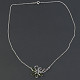 Vltavín a granáty náhrdelník květ brus Ag 925/1000 + Rh