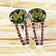 Flowers and garnets earrings 9 x 7mm standard Ag 925/1000 + Rh