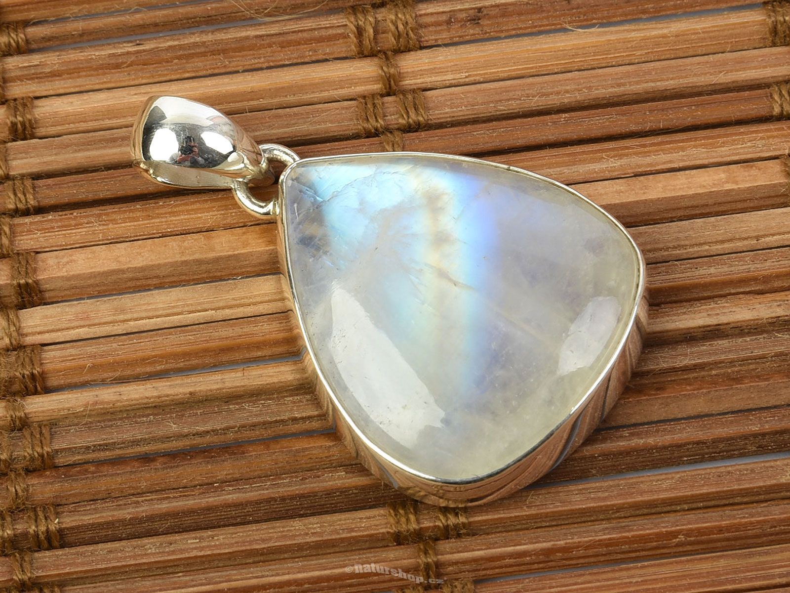 silver moonstone drop pendant