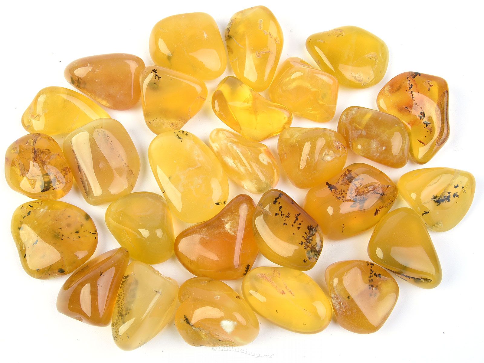 yellow tumbled opals