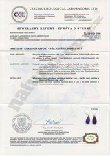 amethyst earrings with a certificate of authenticity Naturshop.cz