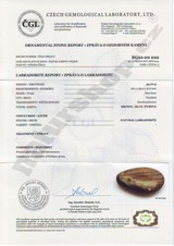 labradorite from Madagascar certificate of authenticity Naturshop.cz