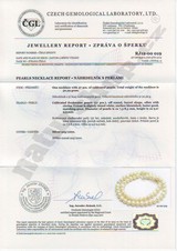 pearl necklace Certificate of Authenticity Naturshop.cz