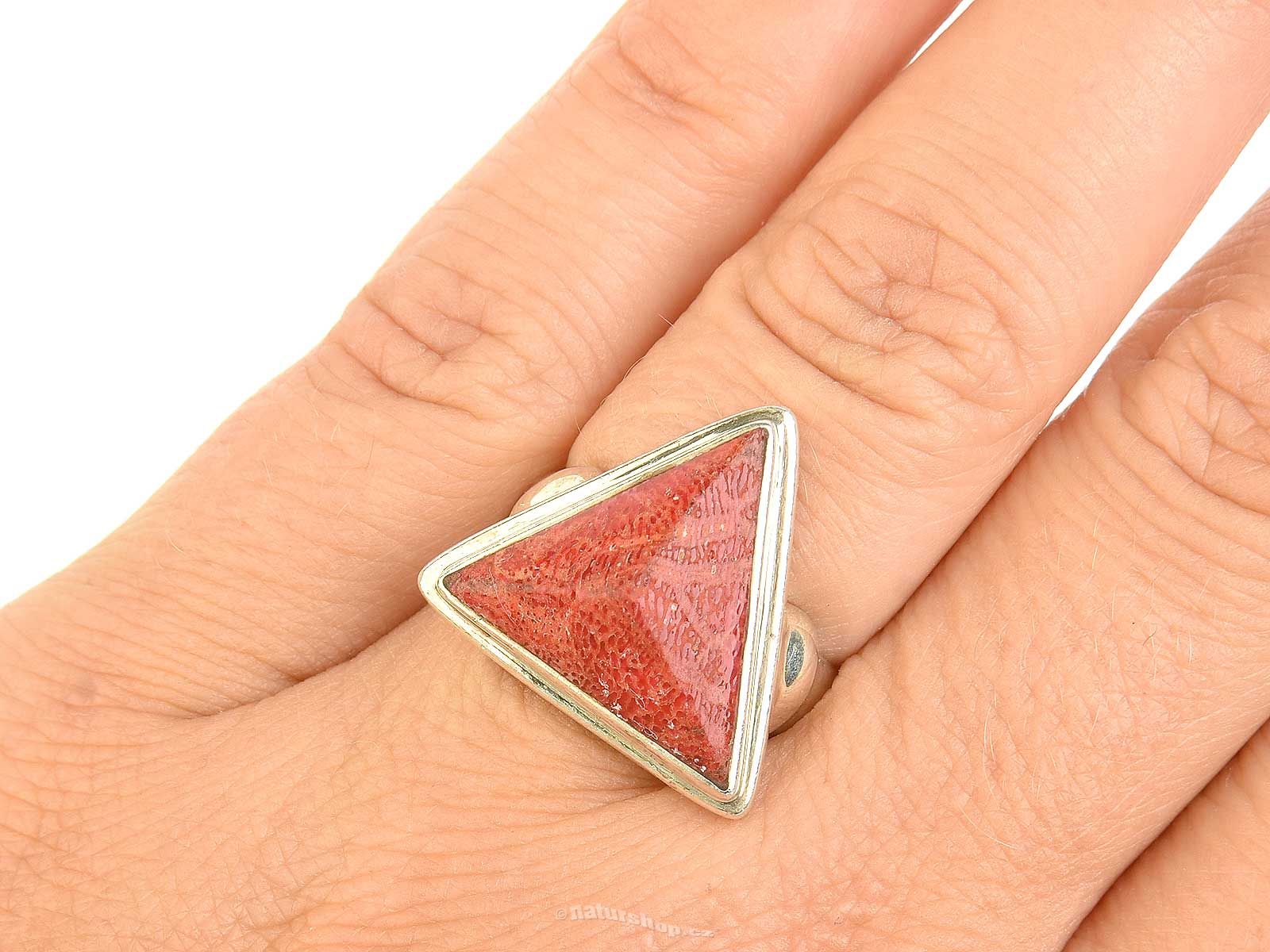 Buy Natural Certified Red Coral Triangle Shape Moonga Gemstone Unisex Ring  in 92.5 Sterling Silver, Birthstone Jewelry, Coral Ring by KEVAT GEMS  Online in India - Etsy