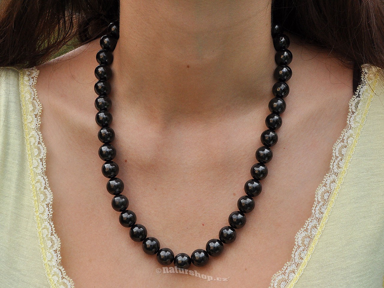 Shungites Necklace Beads 12 Mm 52 Cm Naturshop Cz