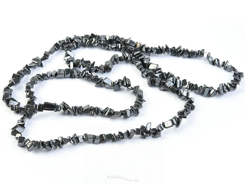 Hematit náhrdelník nepravidelné hranaté dílky (90cm)