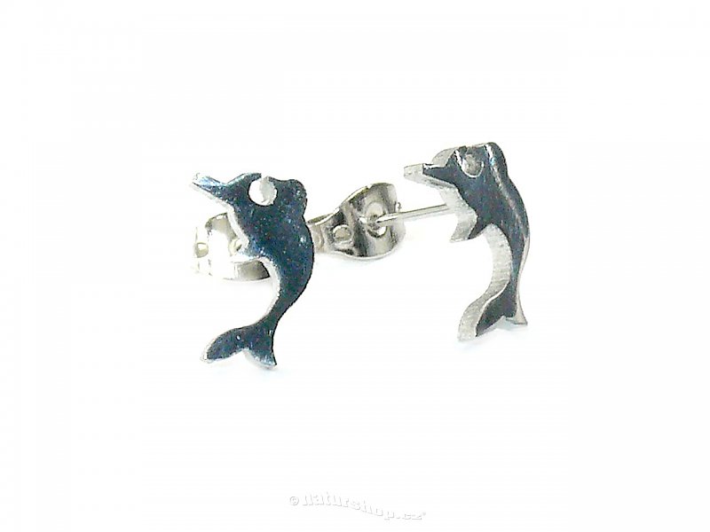 Earrings steel type of dolphin