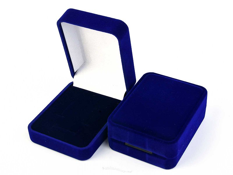 Dárková sametová krabička modrá obdélník 7.8 x 6cm