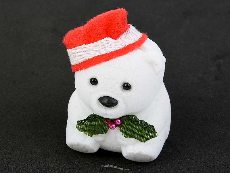 Gift velvet box teddy bear with cap